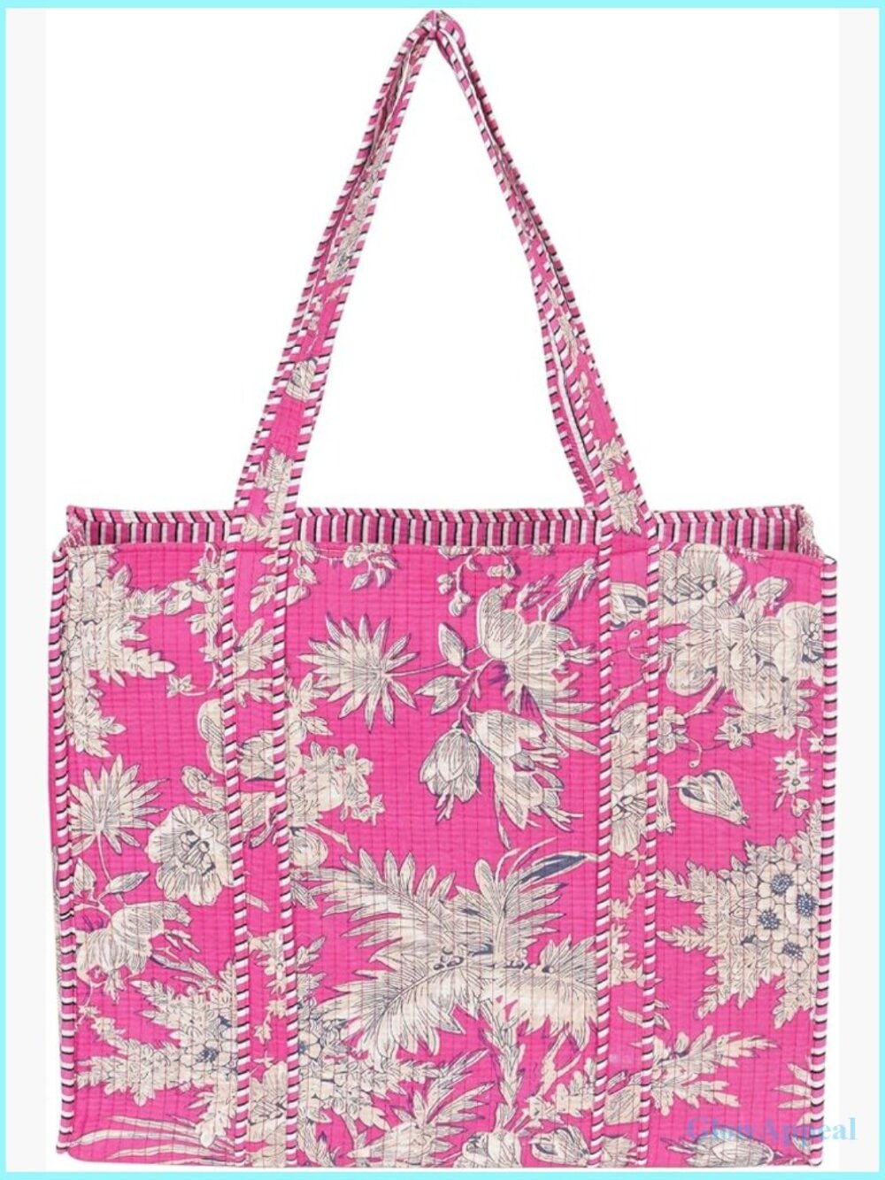 Lightweight Cotton Shoulder Tote Bag 15x18x5.5" Foldable Travel Beach Grocery - Picture 1 of 7